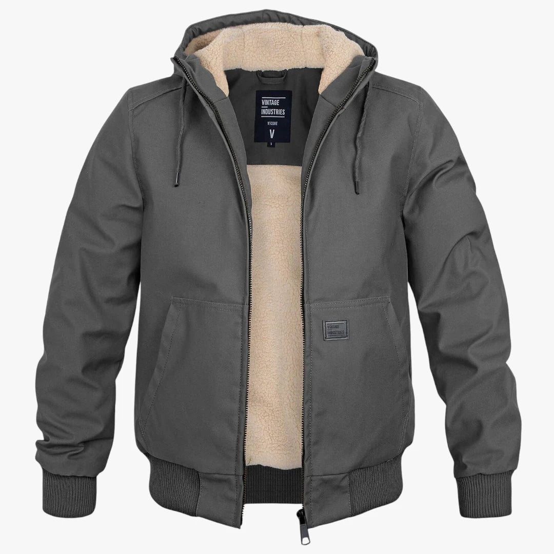 Miles & Luna Warm Winter Bomber Jacket with Classic Zip Design for Men