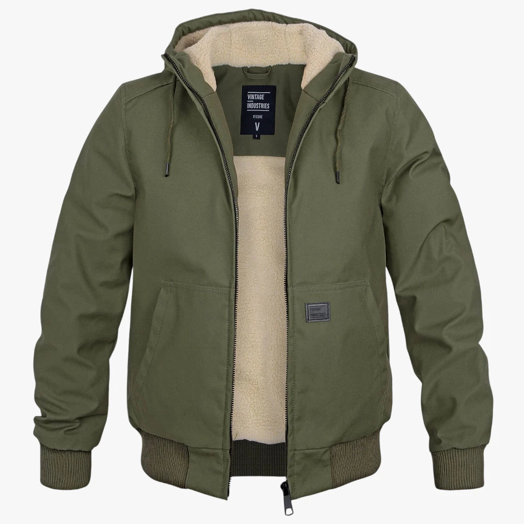 Miles & Luna Warm Winter Bomber Jacket with Classic Zip Design for Men