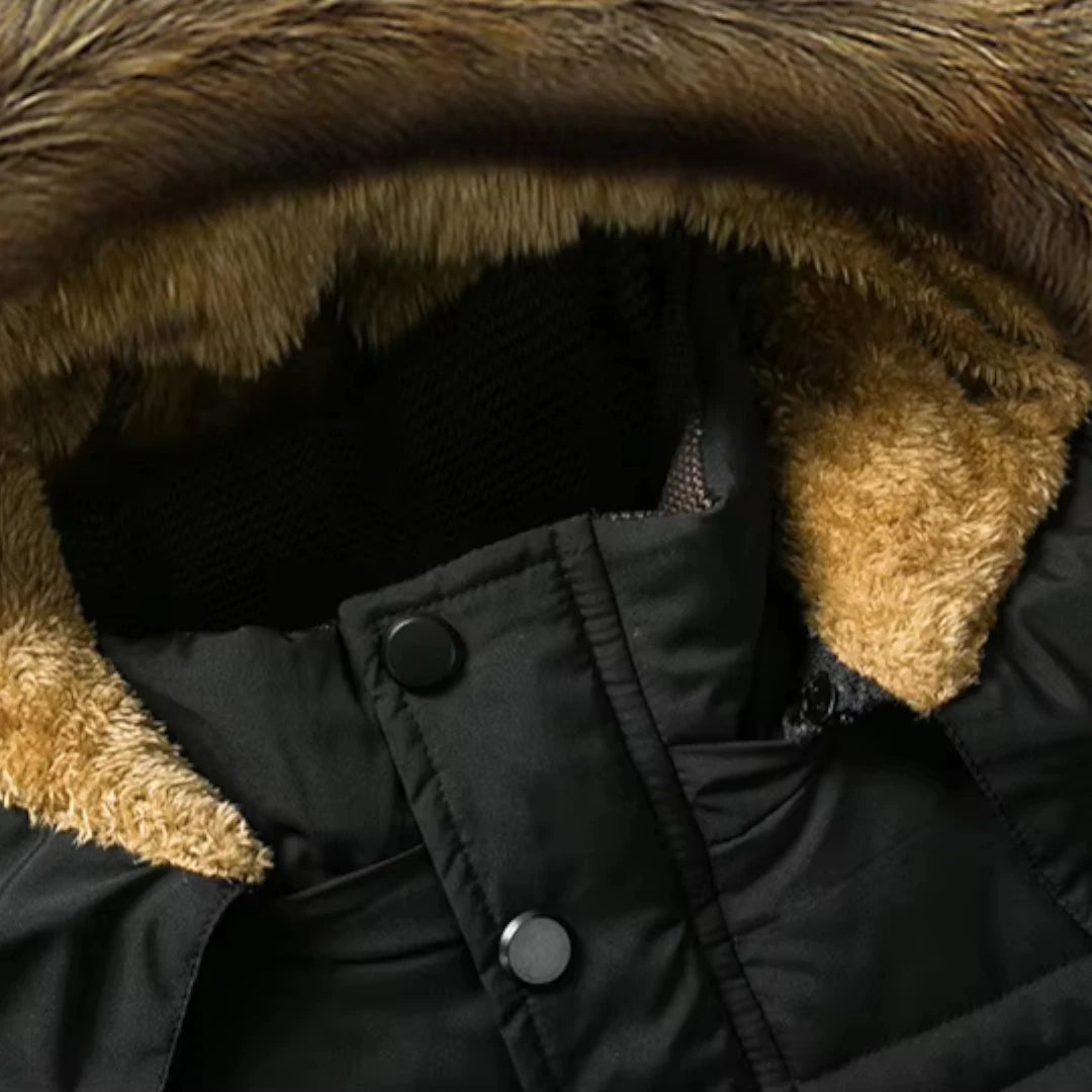 Miles & Luna Waterproof Fleece-Lined Parka Jacket with Warm Insulation for Men
