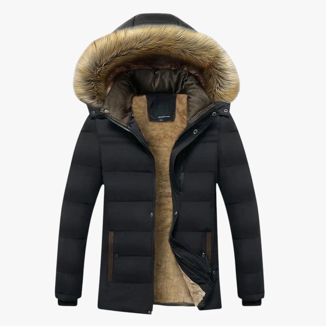 Miles & Luna Waterproof Fleece-Lined Parka Jacket with Warm Insulation for Men