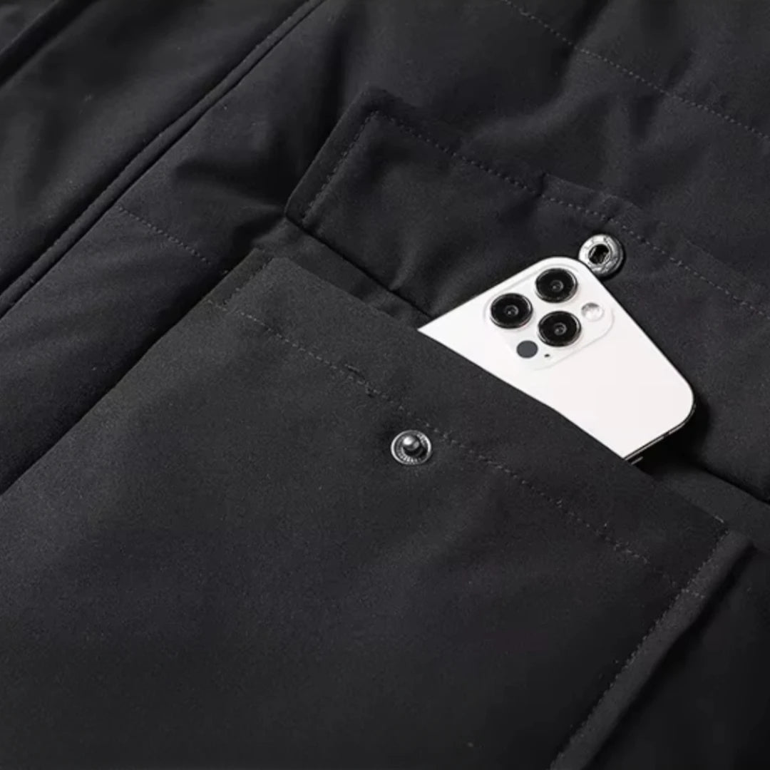 Miles & Luna Waterproof Fleece-Lined Winter Jacket with Warm Insulation for Men