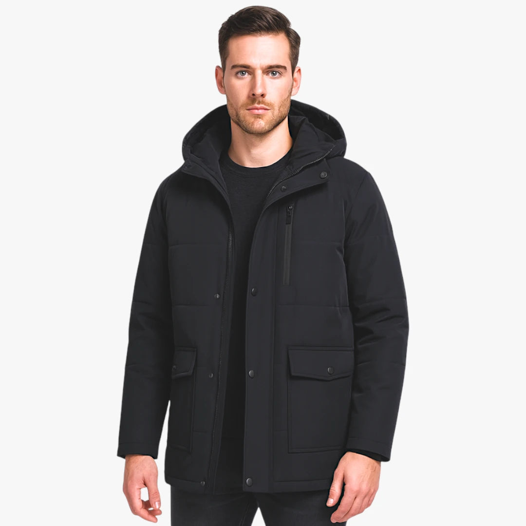 Miles & Luna Waterproof Fleece-Lined Winter Jacket with Warm Insulation for Men