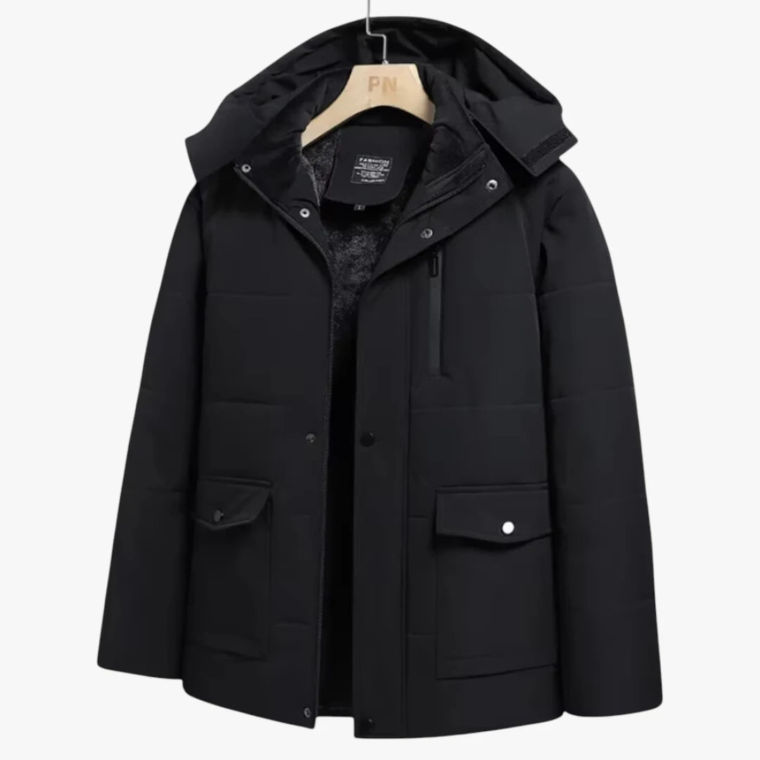 Miles & Luna Waterproof Fleece-Lined Winter Jacket with Warm Insulation for Men
