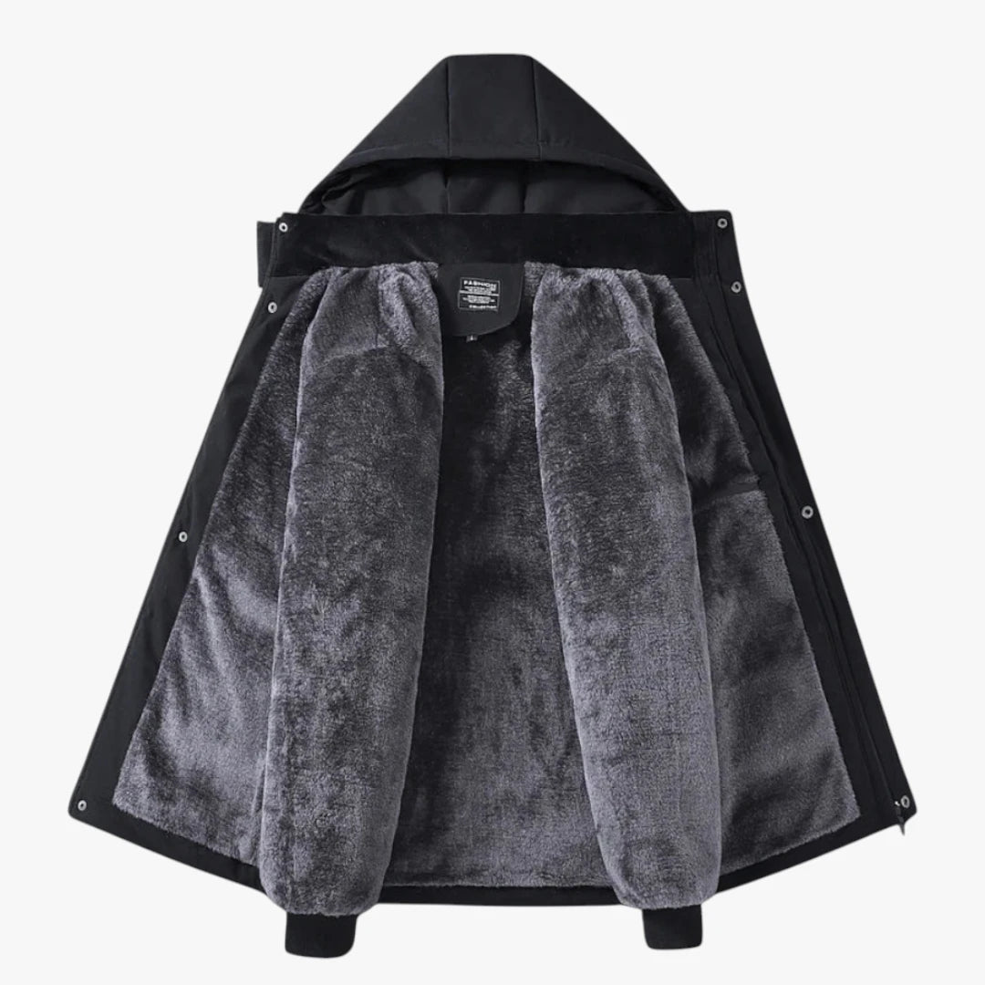 Miles & Luna Waterproof Fleece-Lined Winter Jacket with Warm Insulation for Men
