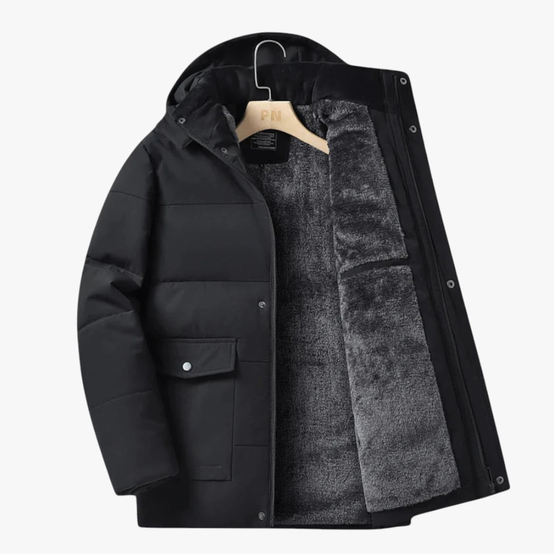 Miles & Luna Waterproof Fleece-Lined Winter Jacket with Warm Insulation for Men