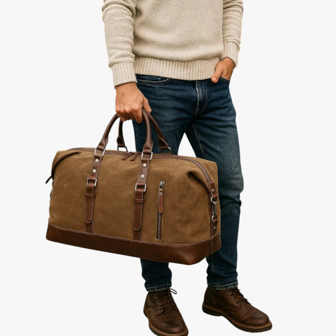 Miles & Luna Weekender Duffel Bag with Multiple Compartments and Timeless Design for Men