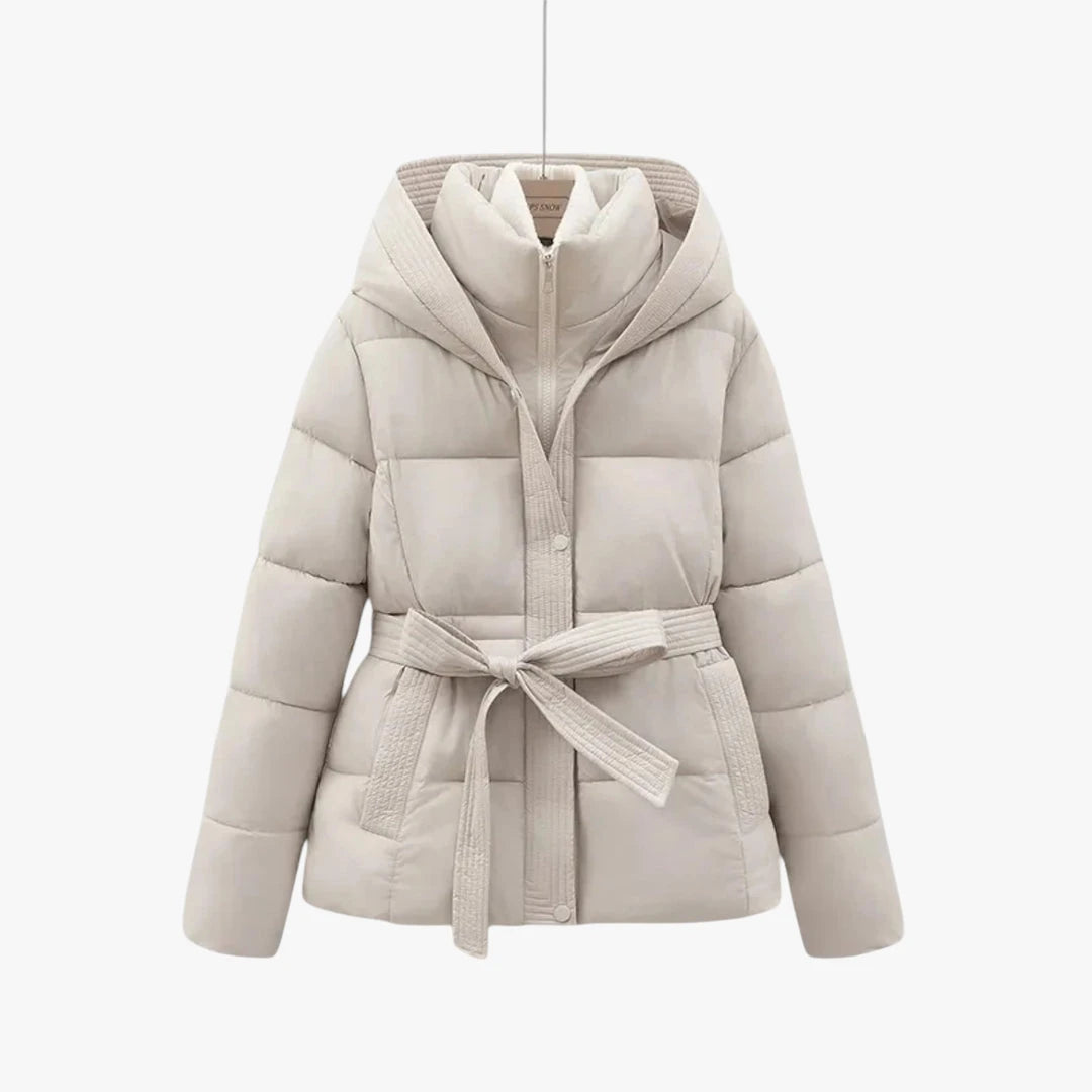 Miles & Luna Winter Parka Belted Coat with Warm Insulation and Chic Style for Women