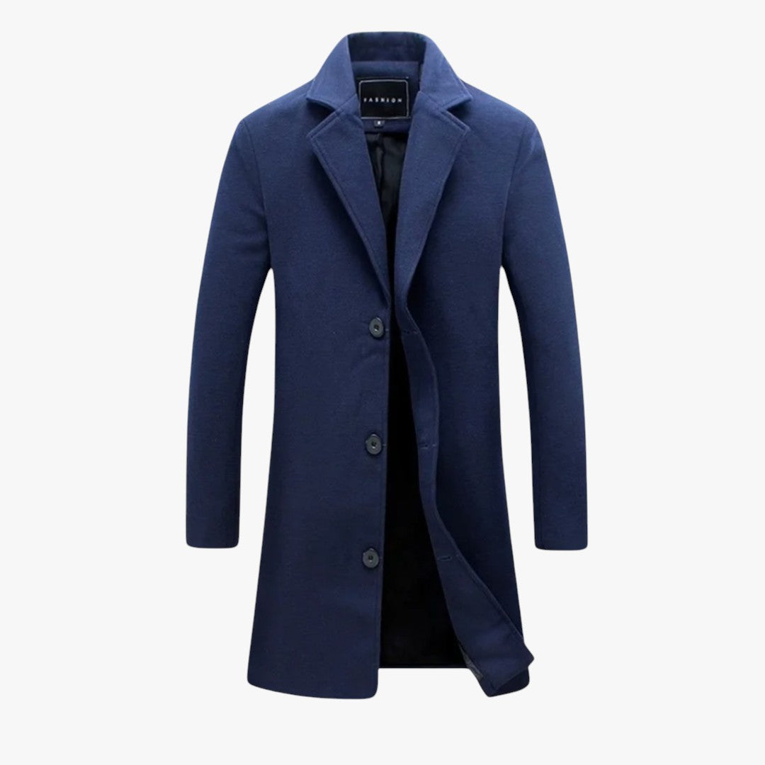 Miles & Luna Wool Blend Overcoat Slim Fit Formal Coat for Men