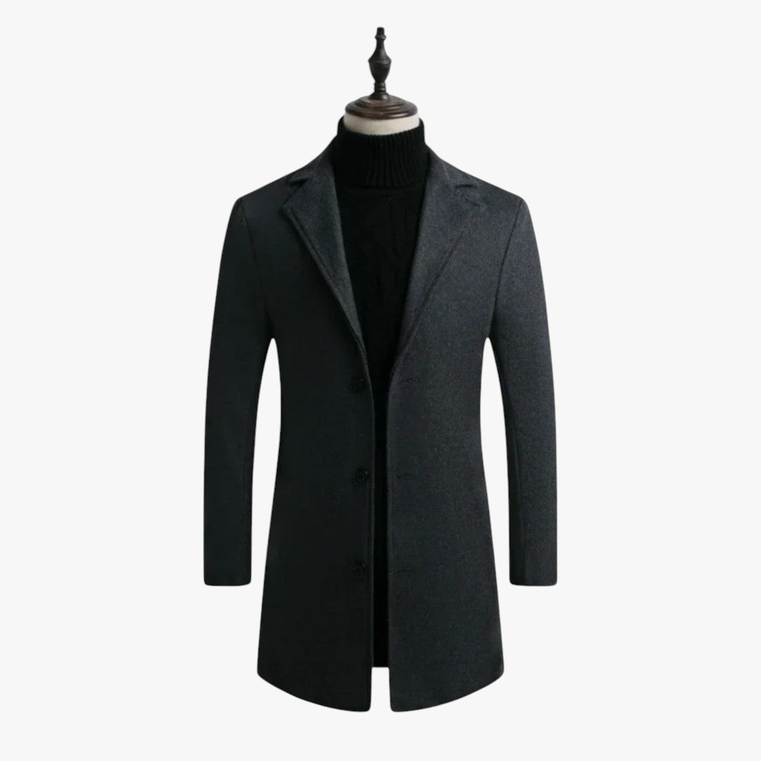 Miles & Luna Wool Blend Overcoat Slim Fit Formal Coat for Men