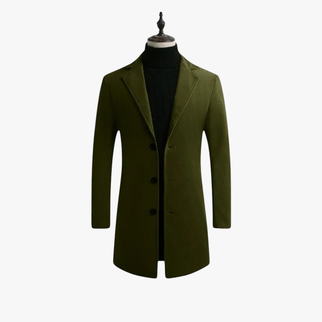 Miles & Luna Wool Blend Overcoat Slim Fit Formal Coat for Men