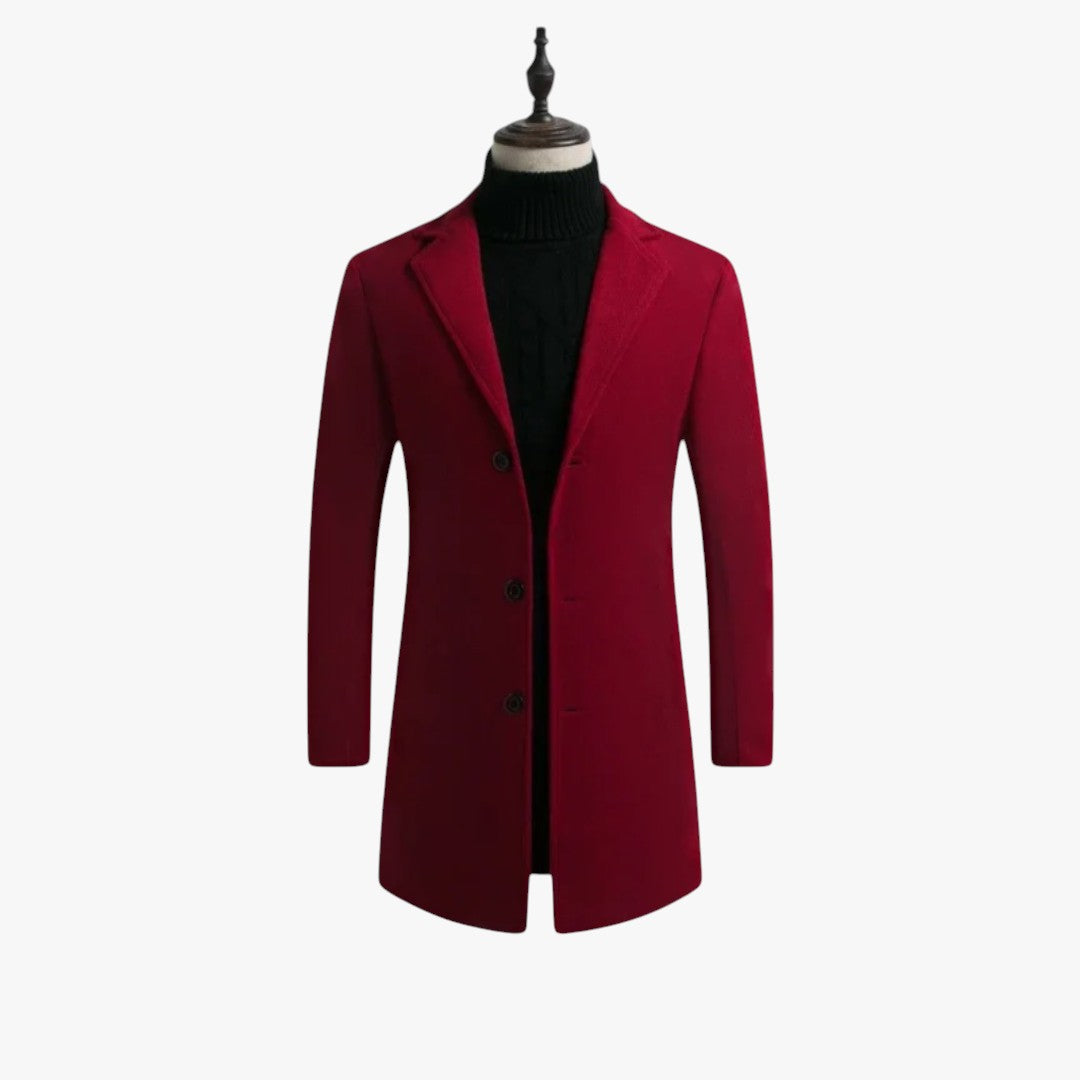 Miles & Luna Wool Blend Overcoat Slim Fit Formal Coat for Men