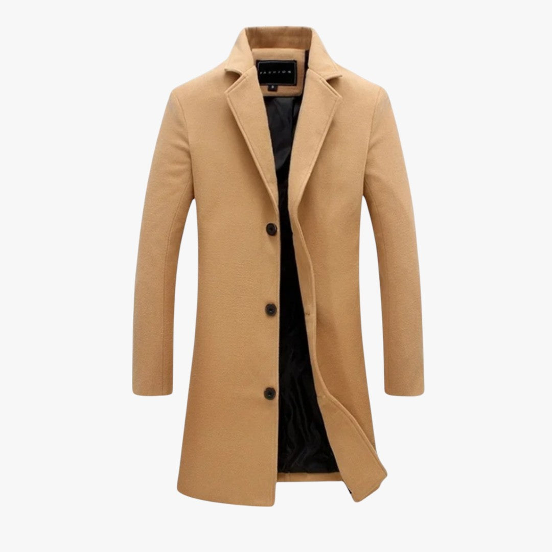 Miles & Luna Wool Blend Overcoat Slim Fit Formal Coat for Men