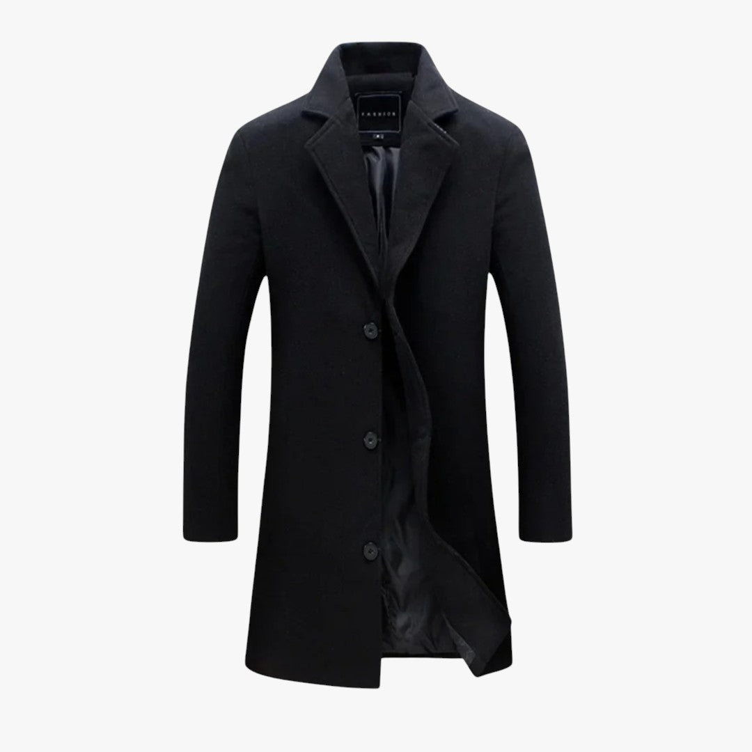 Miles & Luna Wool Blend Overcoat Slim Fit Formal Coat for Men