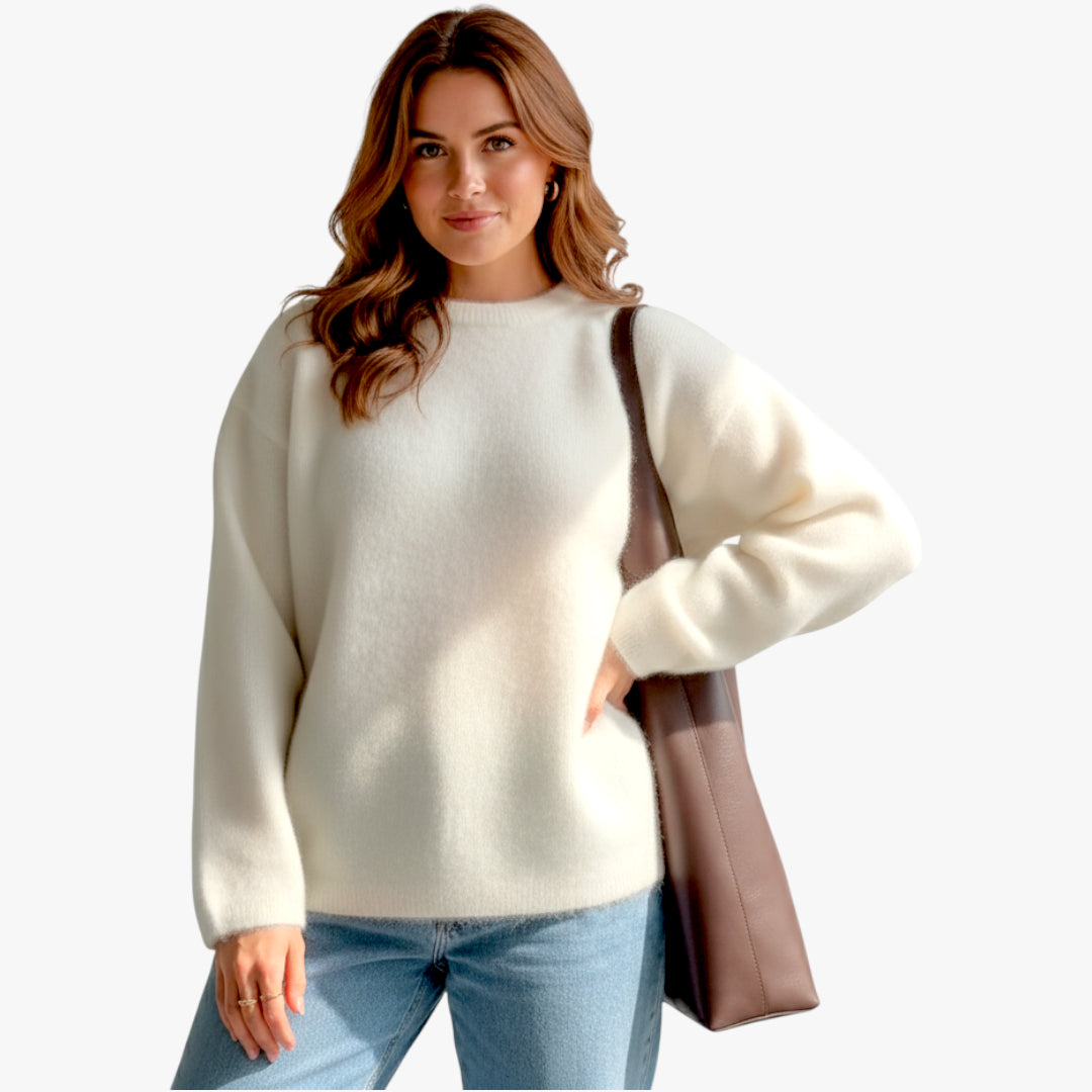 Miles & Luna Wool Sweater Round Neck Knit for Women