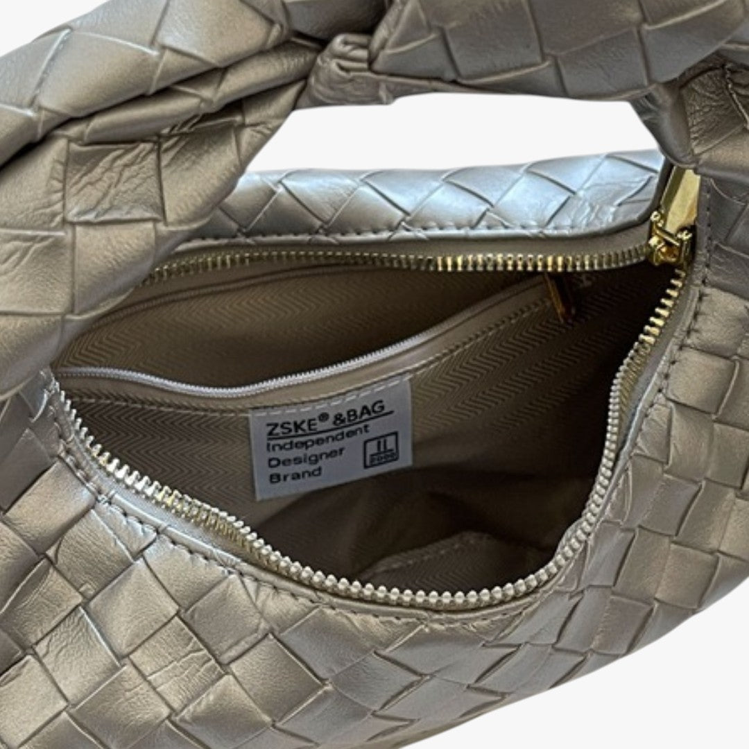 Miles & Luna Woven Leather Mini Hobo Bag for Women