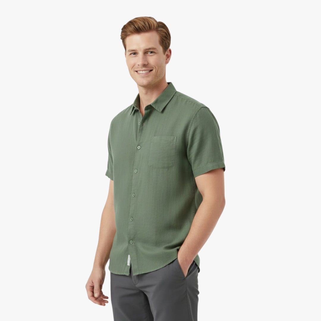 Cooper | Shirt Linen Short Sleeve Button-Up Design with Breathable Style for Men