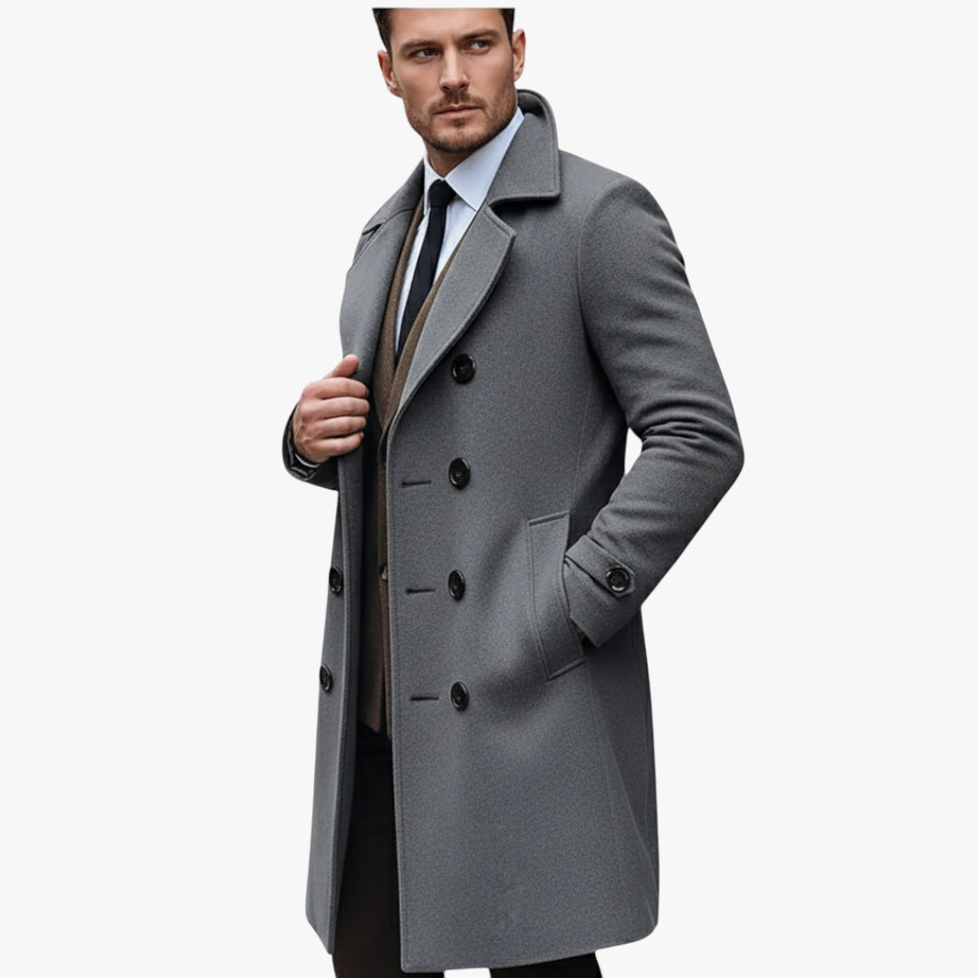 Jameson | Coat Overcoat Wool Blend Double Breasted for Men