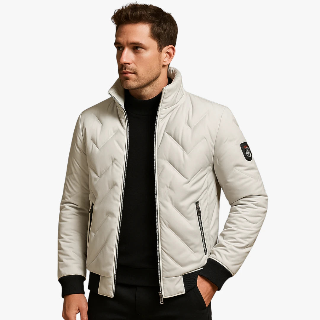 Miles & Luna Classic Quilted Puffer Jacket with Warmth and Wind Protection for Men
