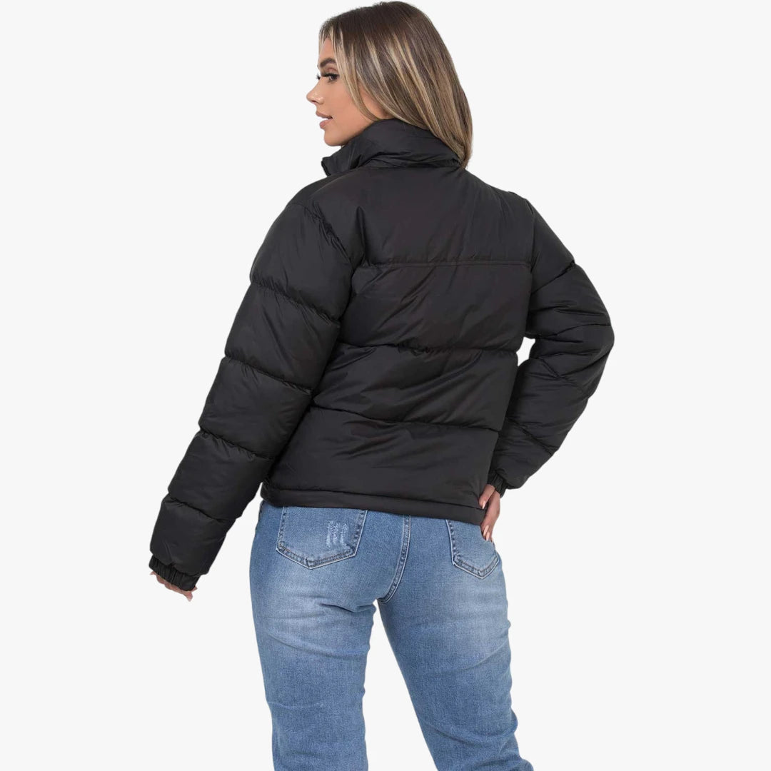 Miles & Luna Quilted Padded Weather-Resistant Puffer Jacket with Concealed Hood for Women