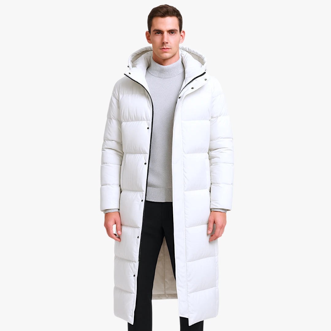 Miles & Luna Long Puffer Parka Winter Jacket with Warm Quilted Design for Men