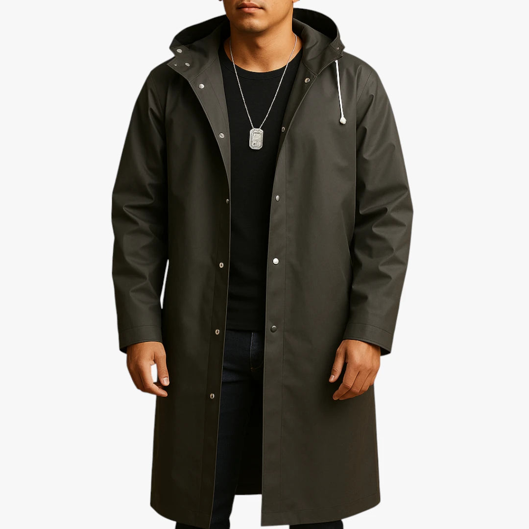 Miles & Luna Long Waterproof Raincoat for Men