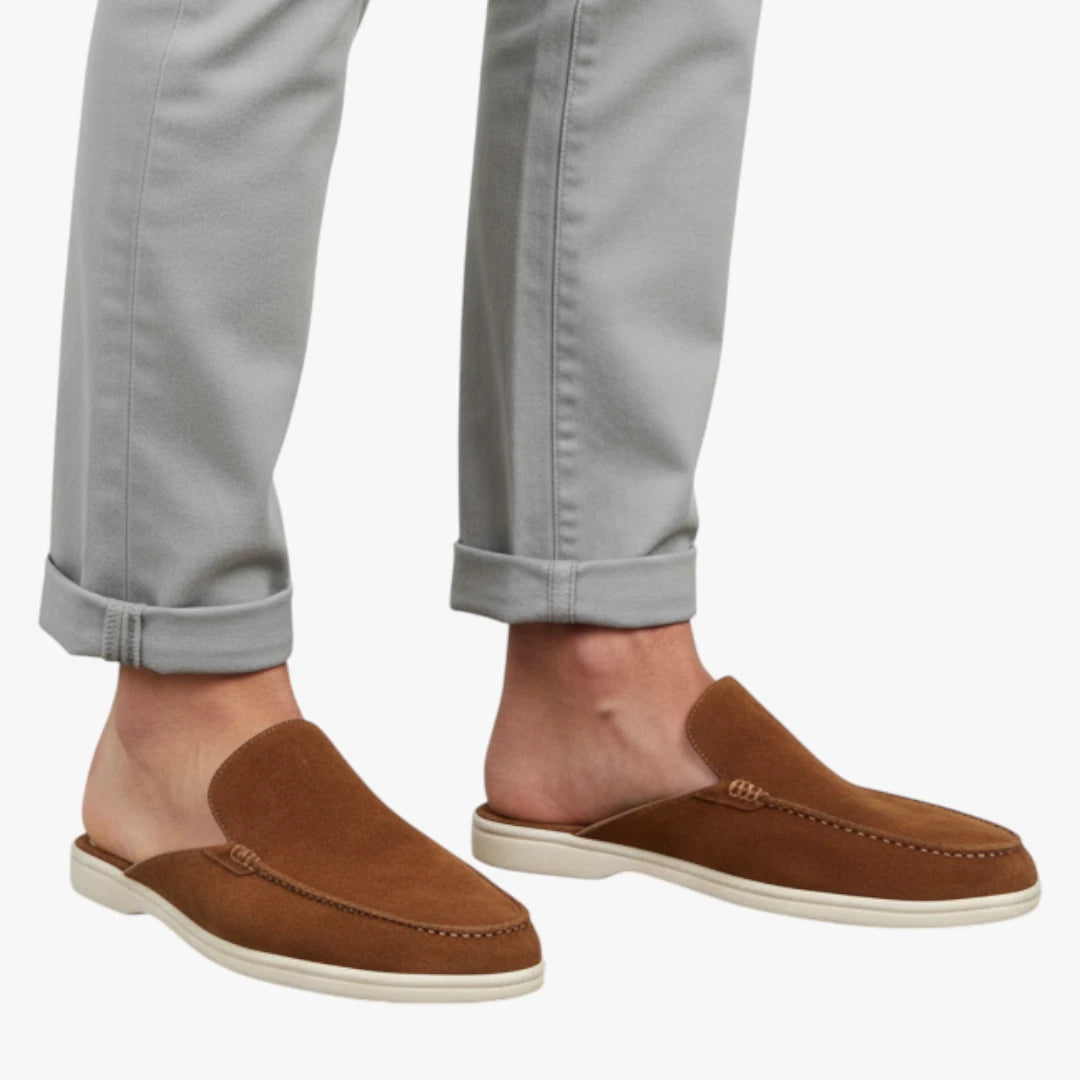 Miles & Luna Suede Slip-On Mules with Cushioned Sole Casual Comfort Footwear for Men