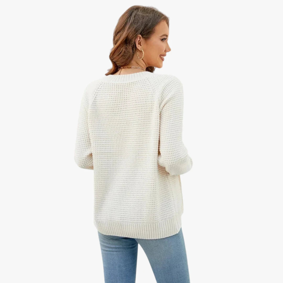 Miles & Luna Knitted Vest With Long Sleeves And Zipper For Women