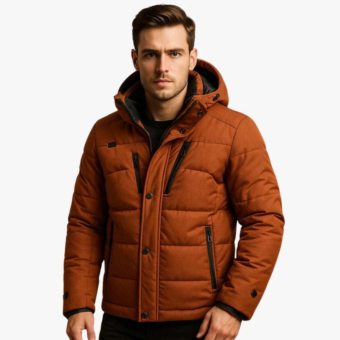 Miles & Luna Warm Down Parka with Hood for Men