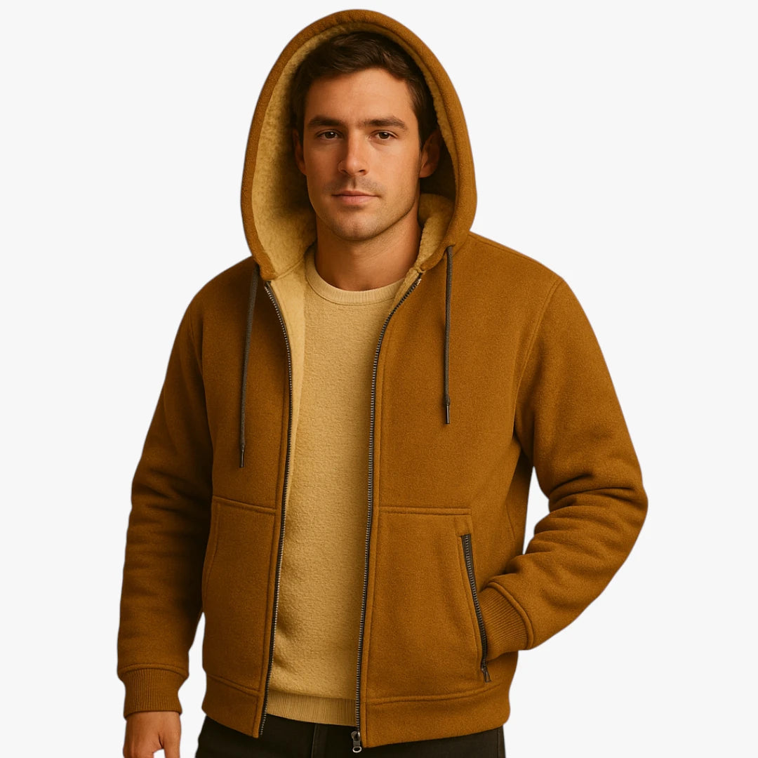 Miles & Luna Warm Zip Up Hoodie with Hood for Men
