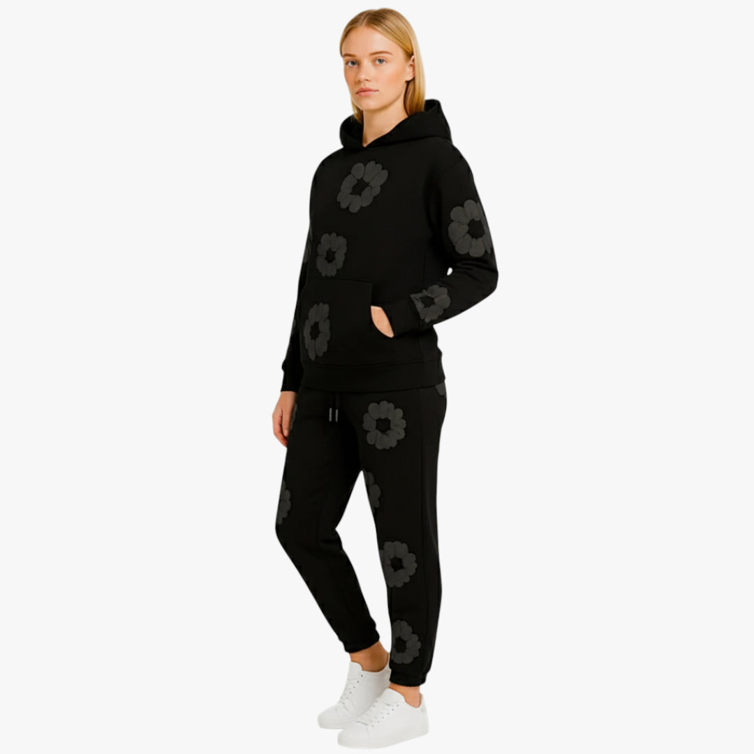 Milo | Set 2-Piece Cotton Hoodie and Jogger with Wreath Print Casual for Men and Women