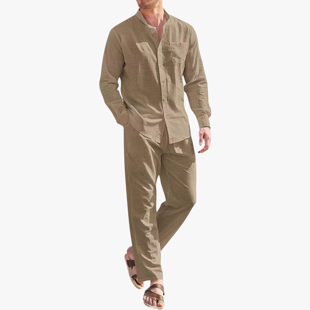 Miles & Luna 2-Piece Cotton Linen Set for Men