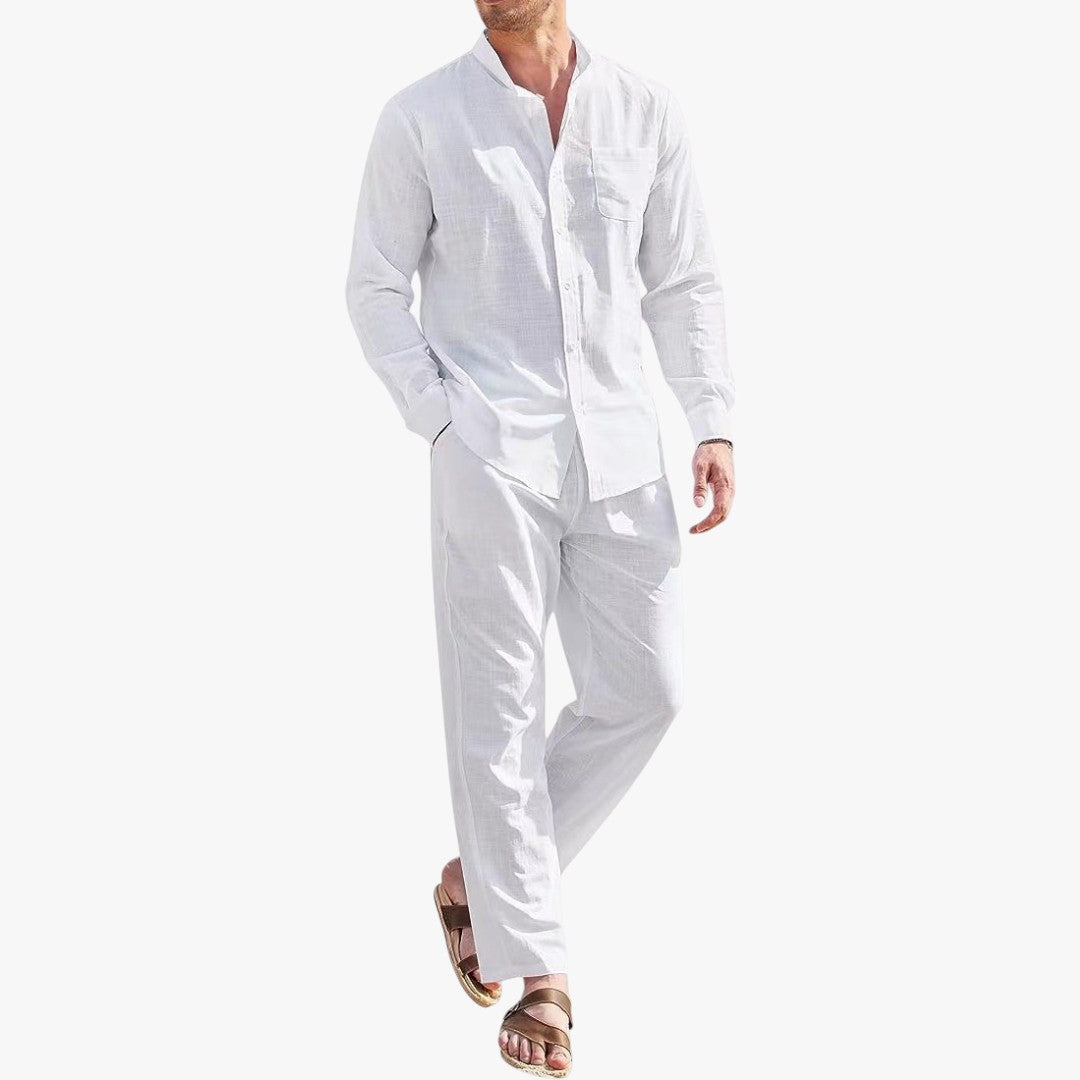 Miles & Luna 2-Piece Cotton Linen Set for Men