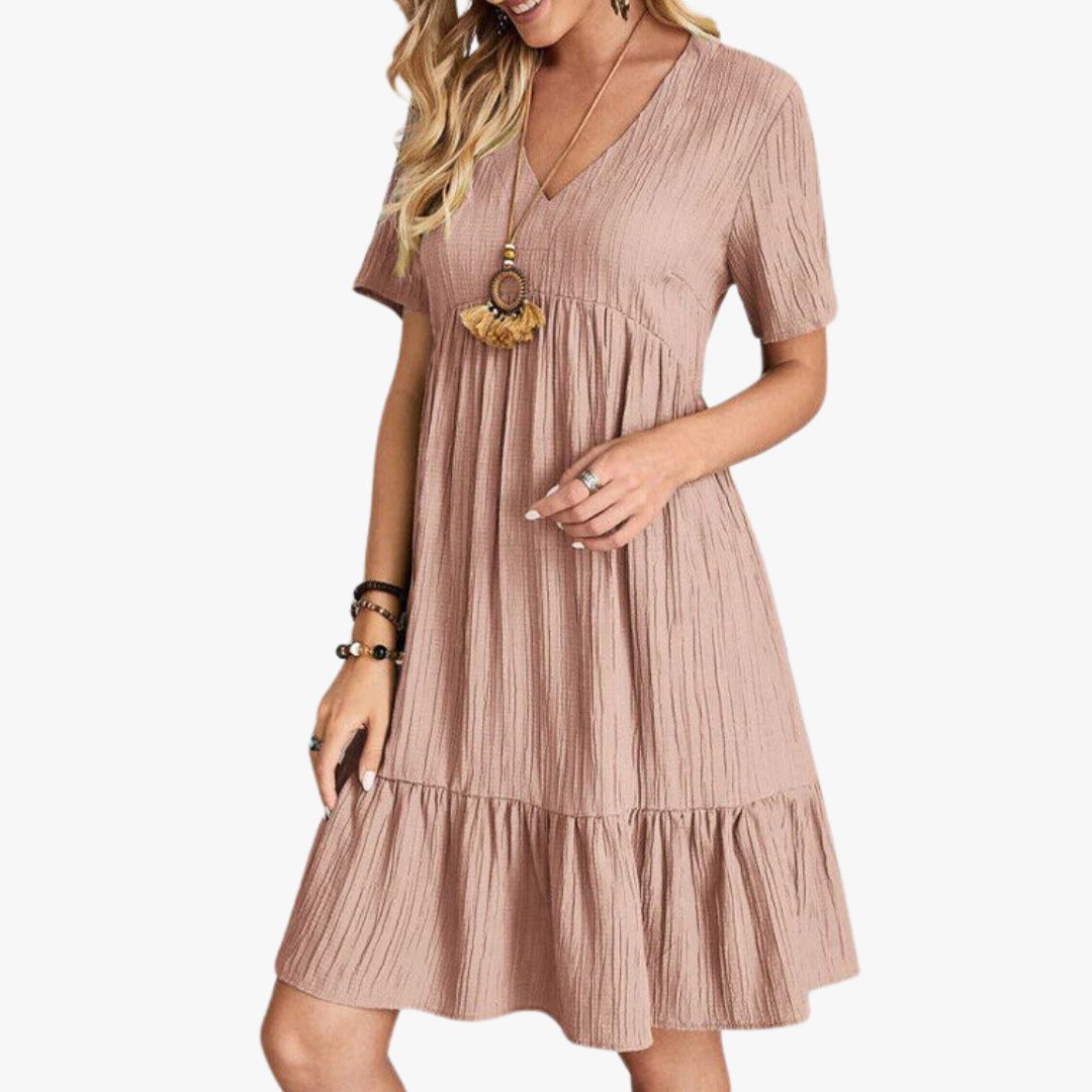 Miles & Luna A-Line Sustainable Cotton Blend Breathable Versatile Style Midi Dress for Women