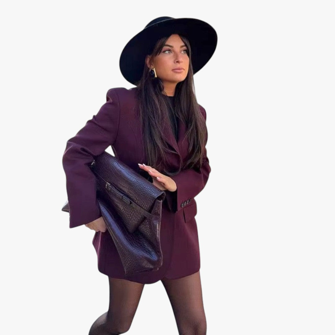 Miles & Luna Blazer Dress Long Sleeve Tailored Jacket for Women