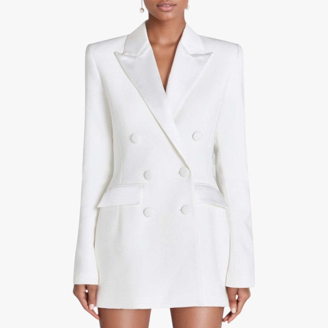 Miles & Luna Blazer Dress with Double Breasted Design and Pocket Details for Women