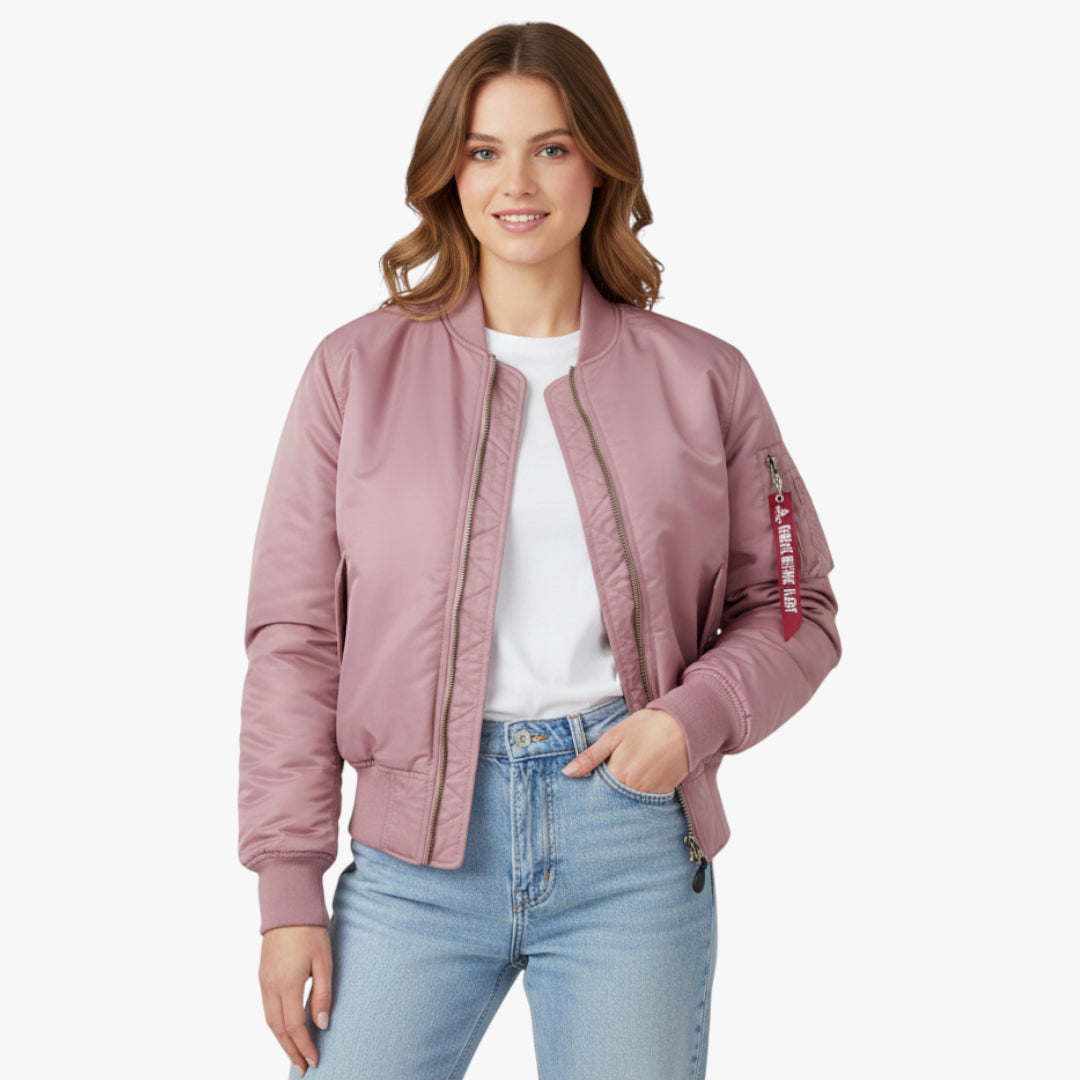 Miles & Luna Bomber Jacket Windproof Water-Repellent Classic Style for Women