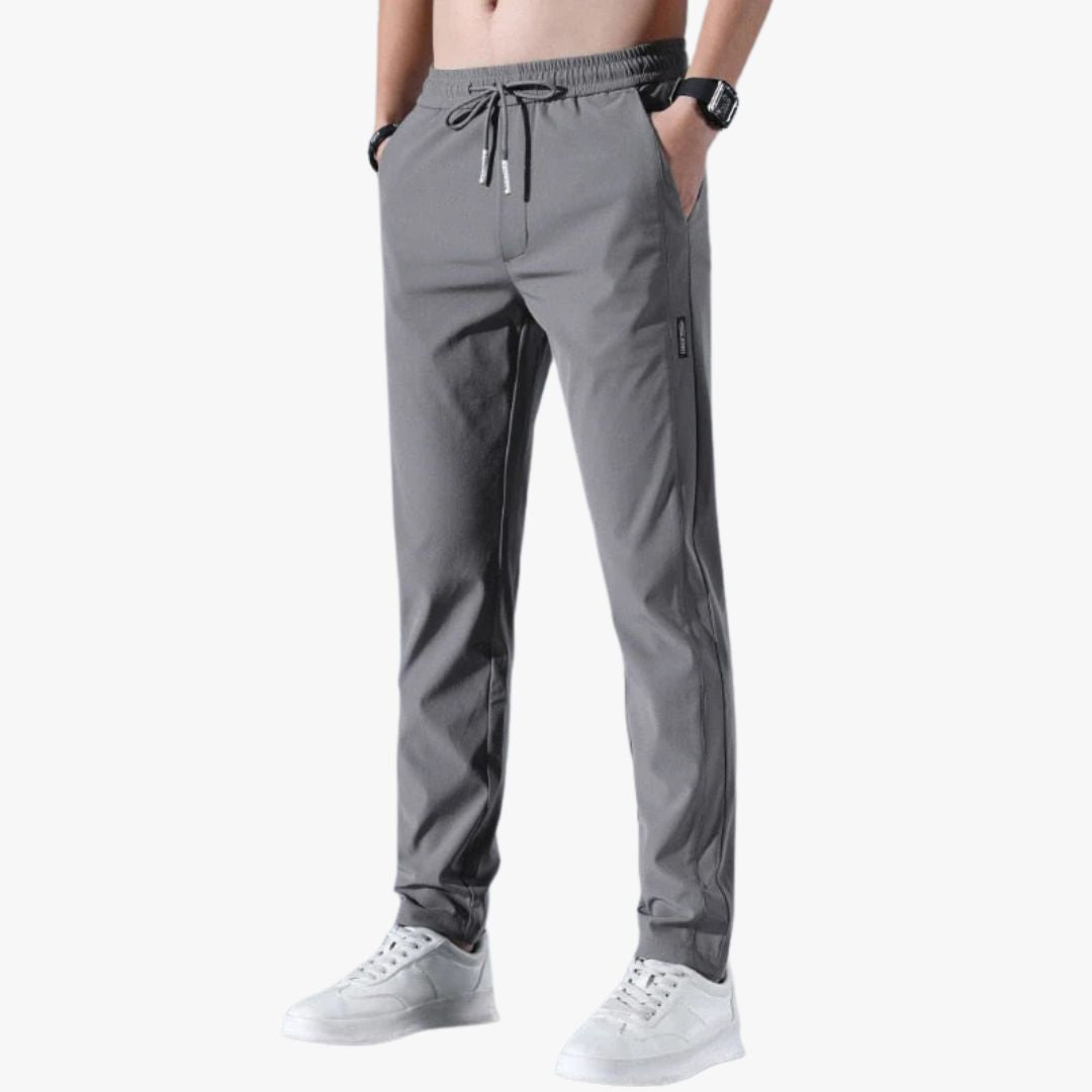 Miles & Luna | Breathable Slim Fit Trousers Elastic Waistband with Drawstring for Men