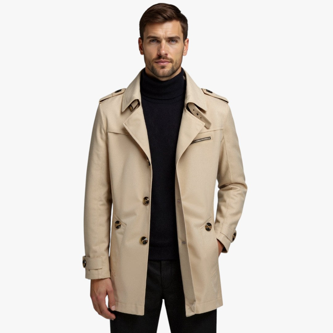Miles & Luna Business Casual Trench Coat for Men