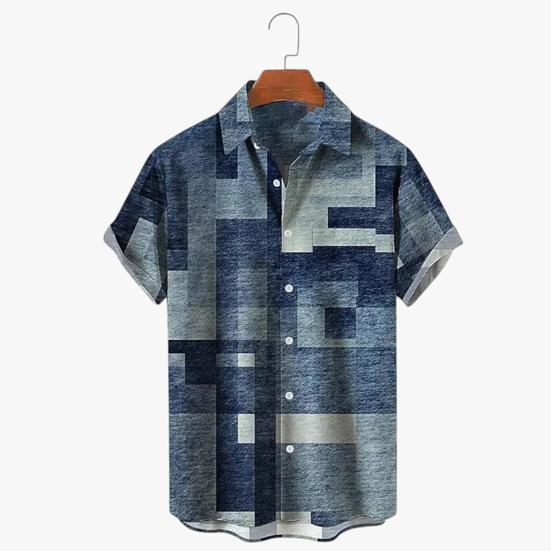 Miles & Luna Button-Up Blouse Shirt for Men