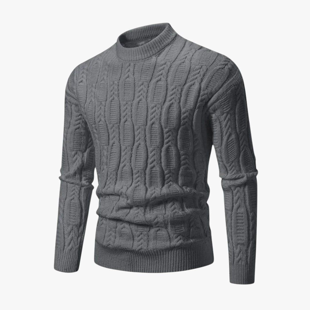 Miles & Luna Cable Knit Crewneck Sweater Soft Cotton Blend for Men