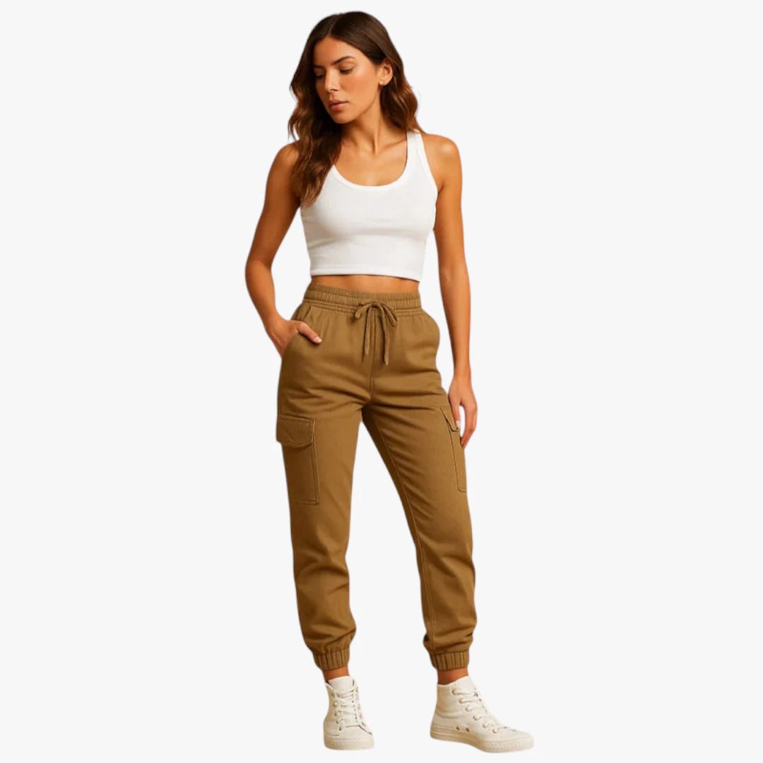 Miles & Luna Cargo Pants – Fitted Style with High Waist