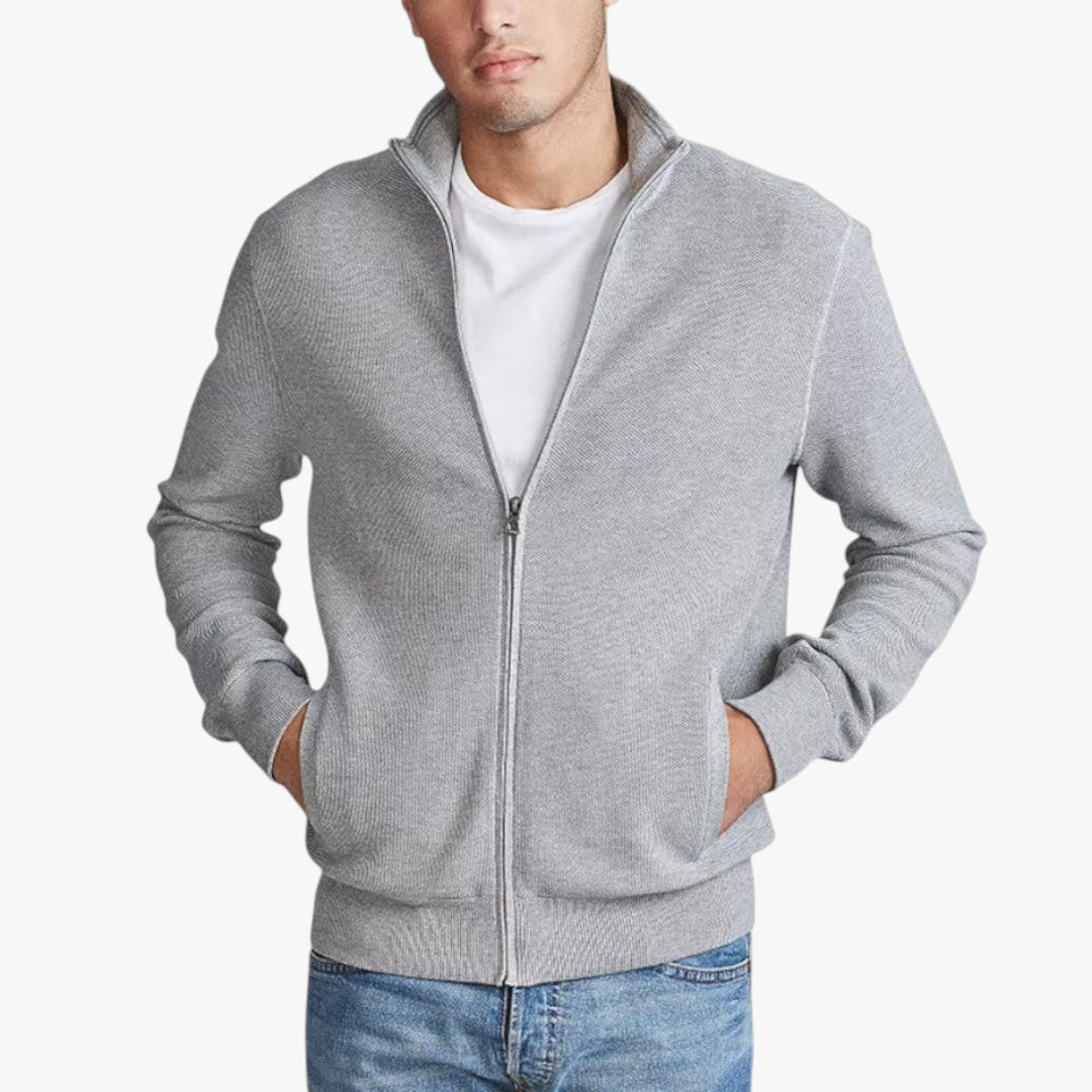 Miles & Luna Cashmere Cardigan with Cotton Blend Old Money Luxury Style for Men