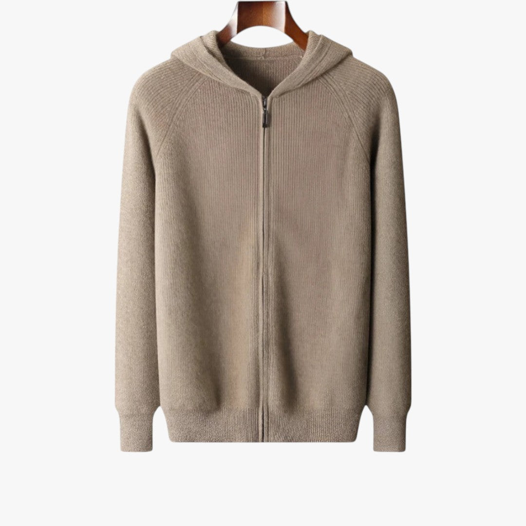 Miles & Luna Cashmere Zip Hoodie Soft Knit Casual Wear for Men