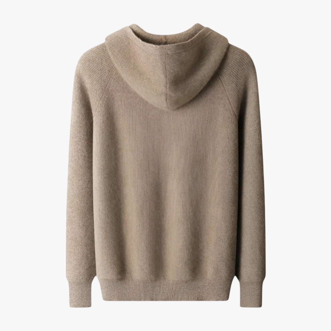 Miles & Luna Cashmere Zip Hoodie Soft Knit Casual Wear for Men