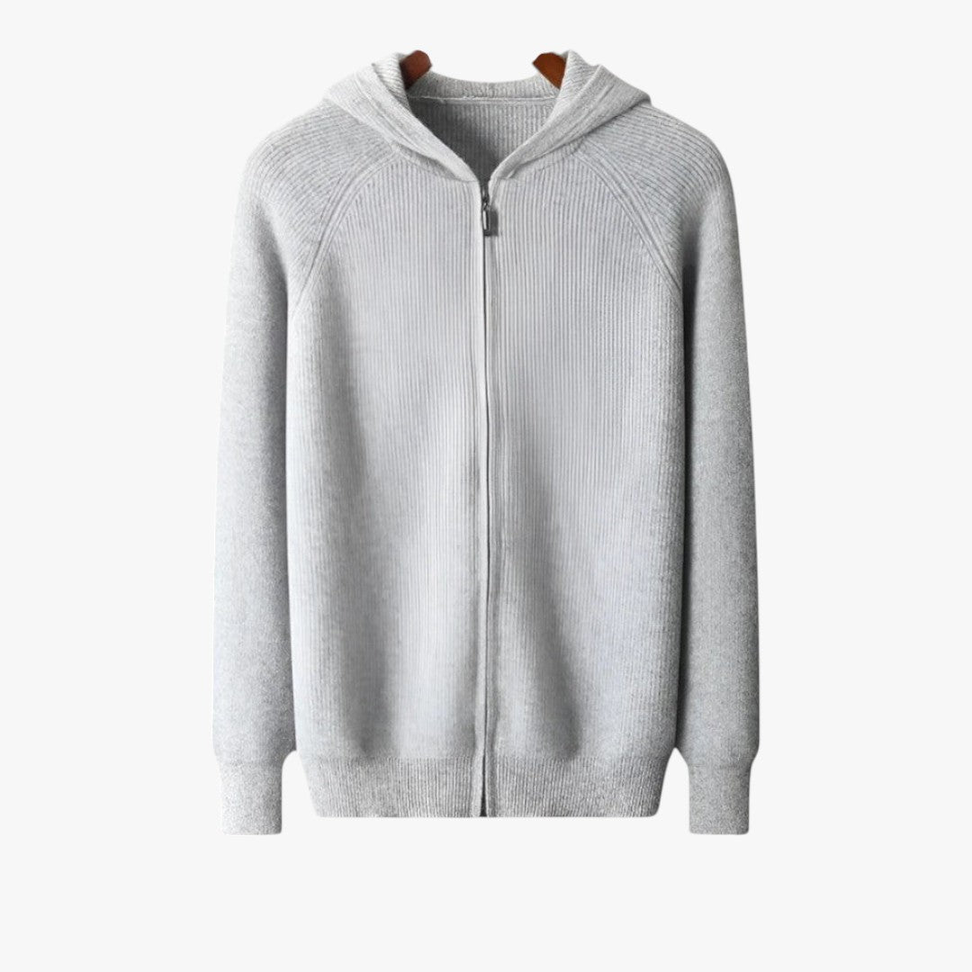 Miles & Luna Cashmere Zip Hoodie Soft Knit Casual Wear for Men