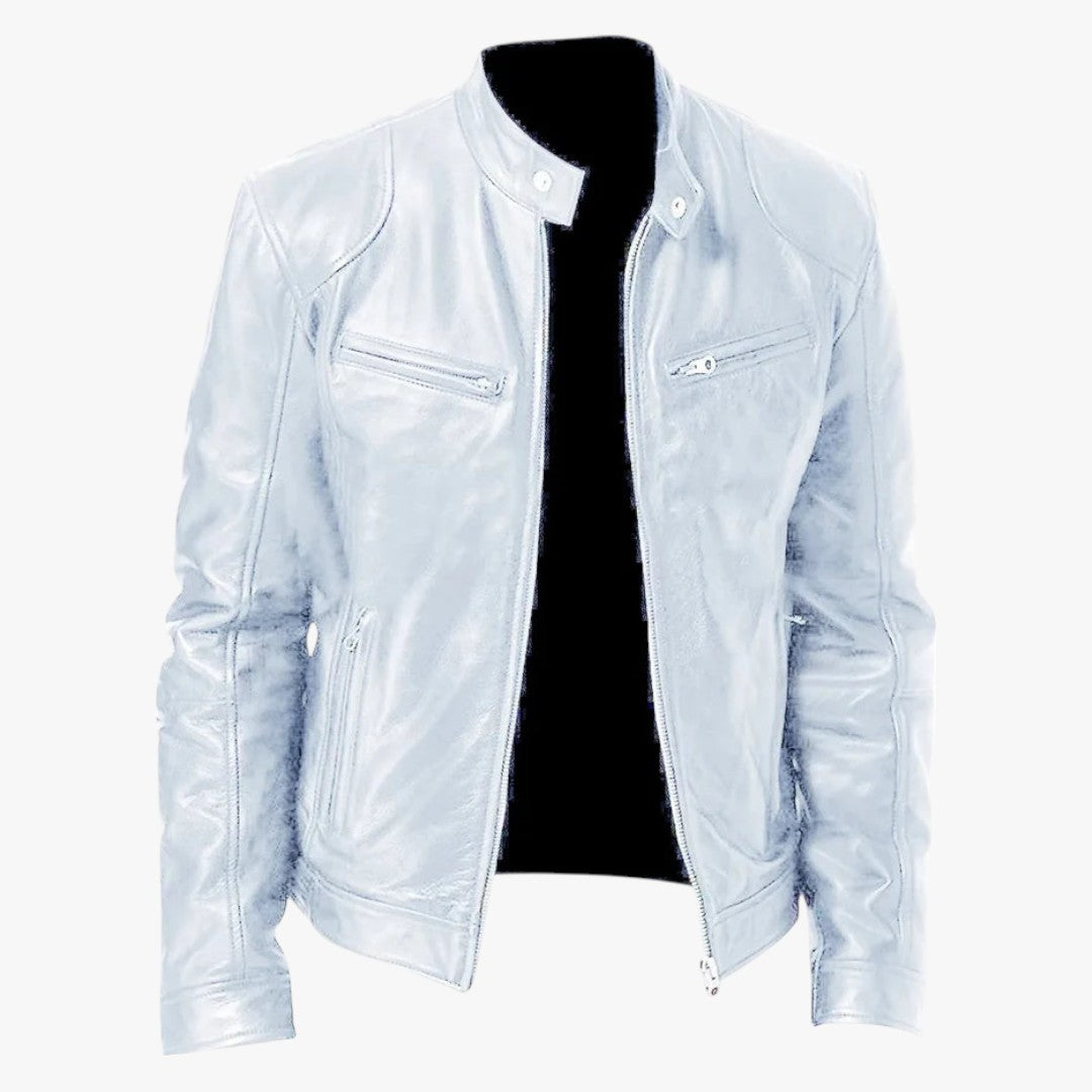 Miles & Luna Casual Leather Jacket Casual Fit For Men