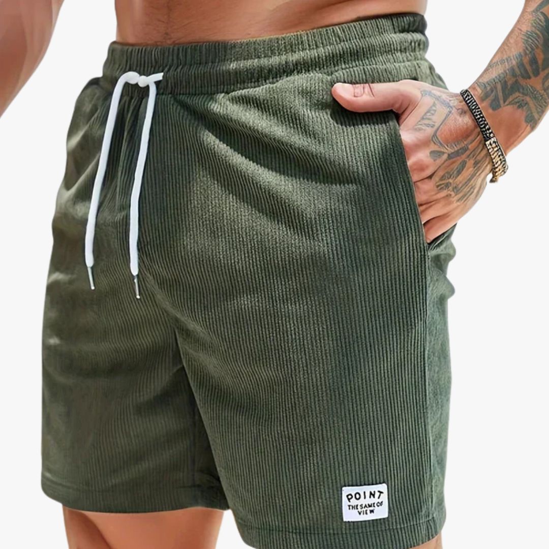 Miles & Luna Casual Shorts Elastic Waist Adjustable Drawstring Textured Fabric for Men