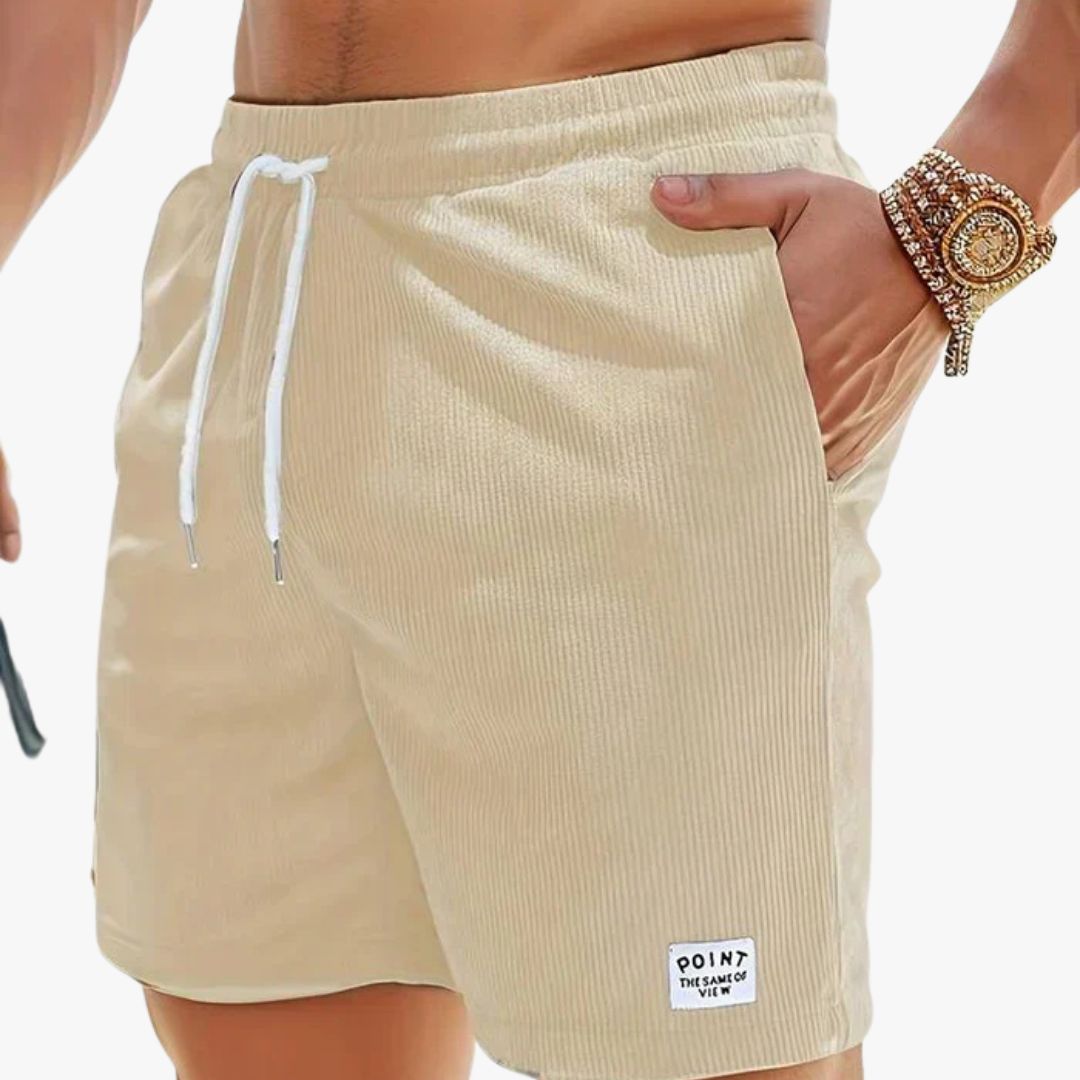Miles & Luna Casual Shorts Elastic Waist Adjustable Drawstring Textured Fabric for Men