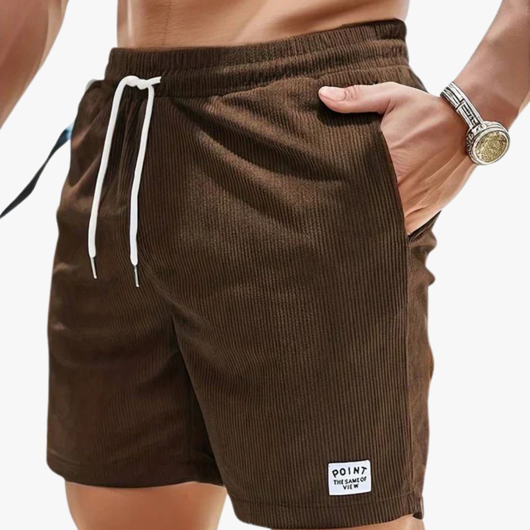 Miles & Luna Casual Shorts Elastic Waist Adjustable Drawstring Textured Fabric for Men