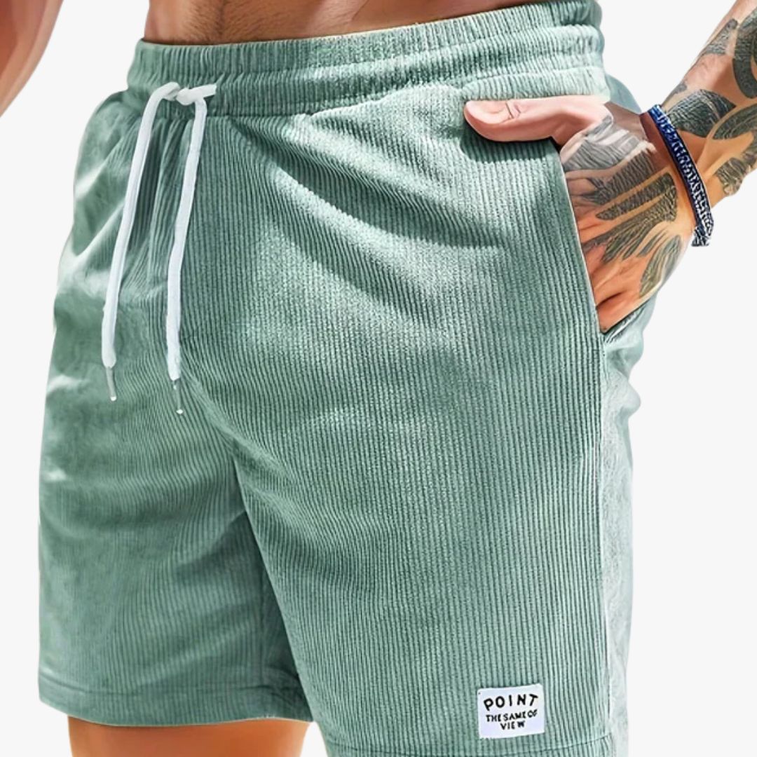 Miles & Luna Casual Shorts Elastic Waist Adjustable Drawstring Textured Fabric for Men